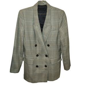 Zara Houndstooth print double-breasted blazer size medium